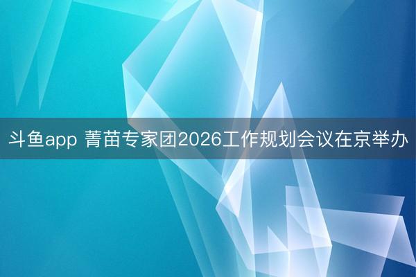 斗鱼app 菁苗专家团2026工作规划会议在京举办