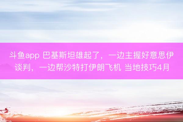 斗鱼app 巴基斯坦雄起了,一边主握好意思伊谈判,一边帮沙特打伊朗飞机 当地技巧4月